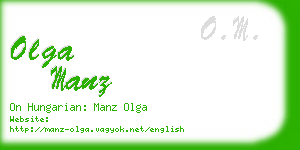 olga manz business card